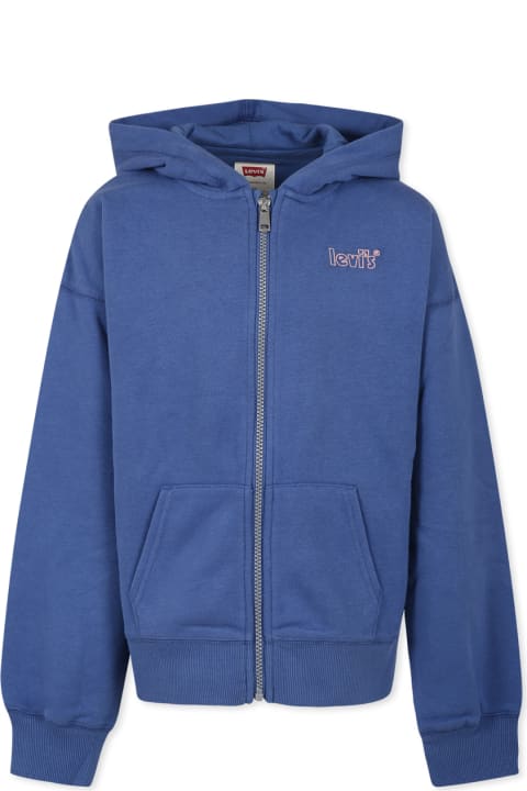 Homeware Levi's Blue Sweatshirt For Girl With Pink Logo