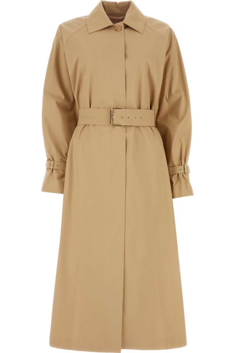 Coats & Jackets for Women Max Mara Beige Stretch Cotton Memo Oversize Trench