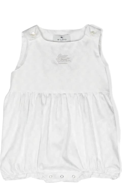 Bodysuits & Sets for Baby Girls Etro White Romper With Grey Paisley Print