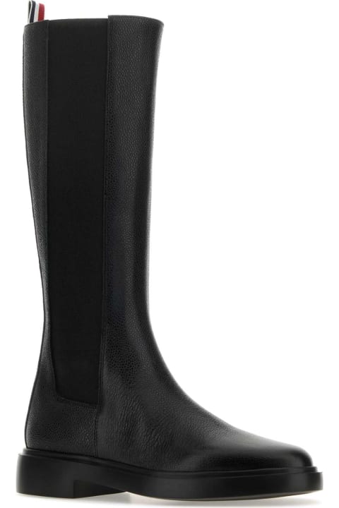 Thom Browne Boots for Women Thom Browne Black Leather Chelsea Boots