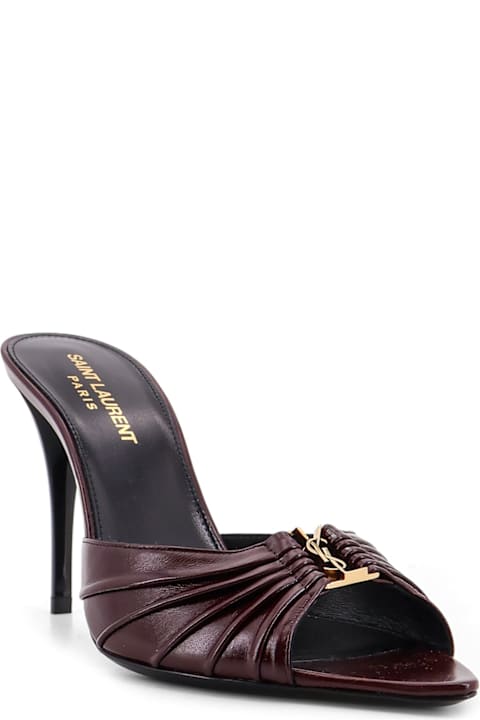 أدوات منزلية Saint Laurent Babylone 90 Leather Sandals