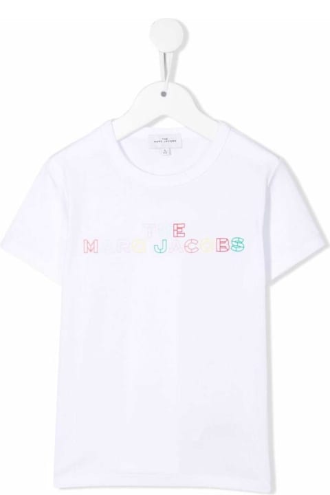 Marc Jacobs Girl White Cotton T-shirt With Logo