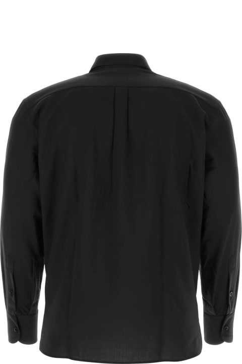 メンズ PT01のシャツ PT01 Black Wool Shirt
