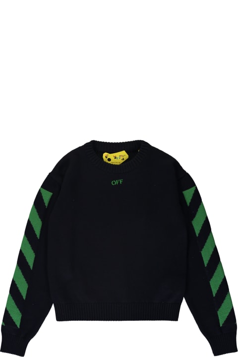 Sale for Kids Off-White Virgin Wool Crew-neck Sweater