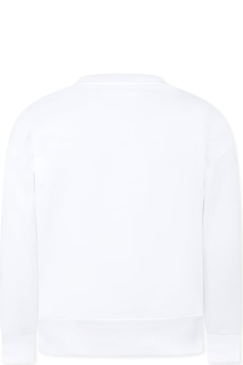 أدوات منزلية MM6 Maison Margiela White Sweatshirt For Kids With Logo