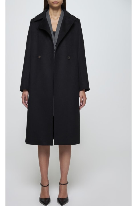 Coats & Jackets for Women Max Mara Studio Bcollag Belted Wool Coat