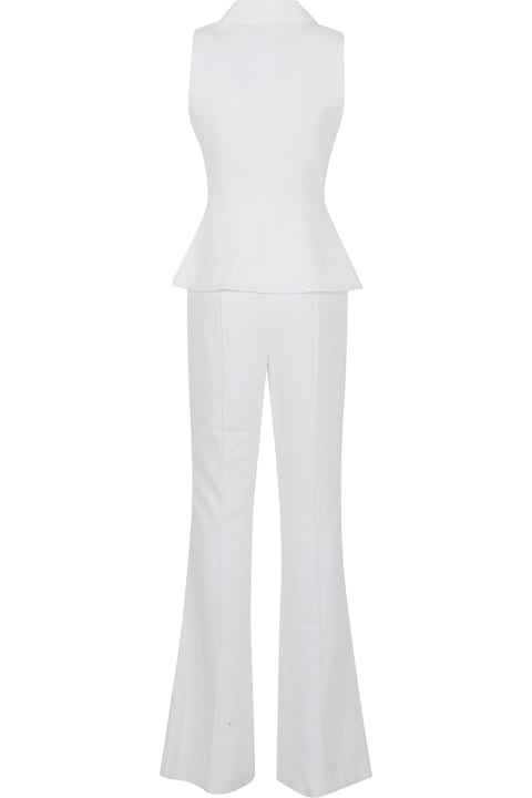 self-portrait Pants & Shorts for Women self-portrait White Crepe Jumpsuit