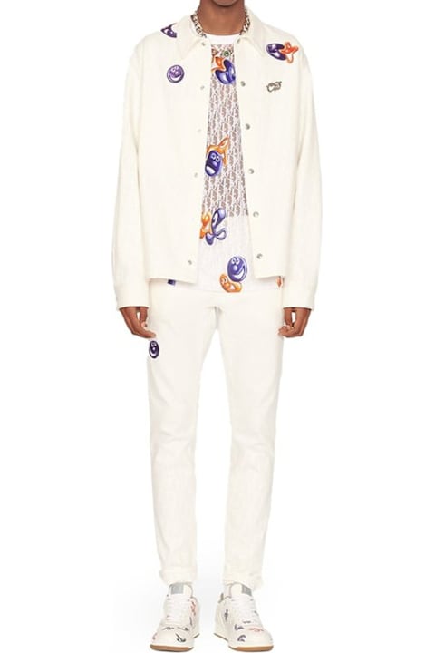 Dior سراويل لـ القسم الرجالي Dior Kennyscharf Patches Jeans