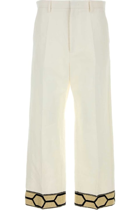 Valentino Garavani for Kids Valentino Garavani White Cotton Blend Pant