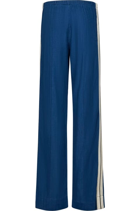 Palm Angels Pants & Shorts for Women Palm Angels Indigo Blue Cotton Chambray Trousers