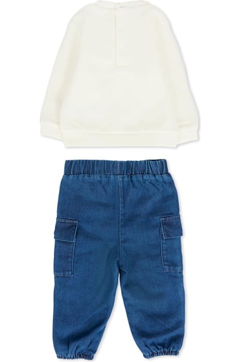 أدوات منزلية Michael Kors Ivory Suit For Baby Girl With Logo