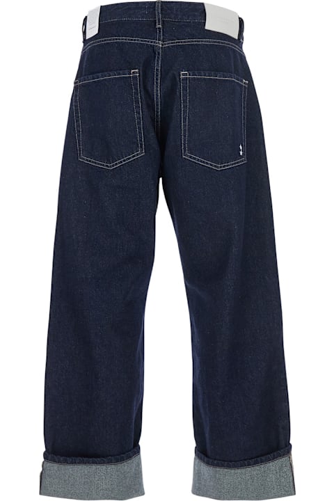 インテリア Icon Denim 'ross' Blue 5-pocket Jeans With Logo Patch In Cotton Denim Man