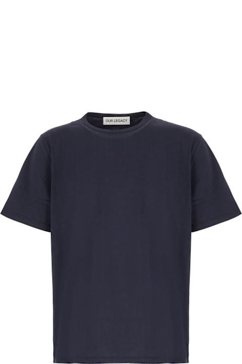 Our Legacy Men Our Legacy Navy Blue Cotton T-shirt