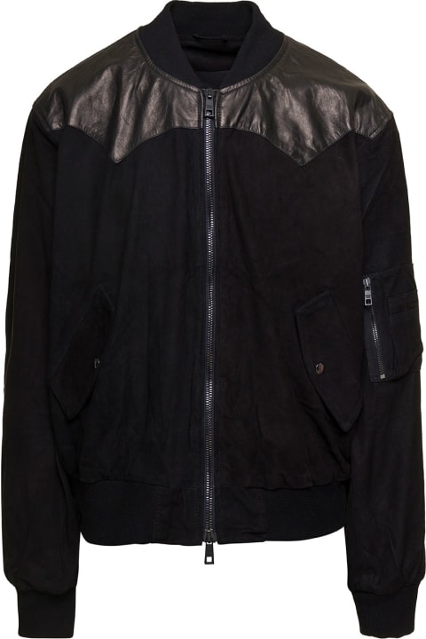 Black Bomber With Inserts In Lamb Man