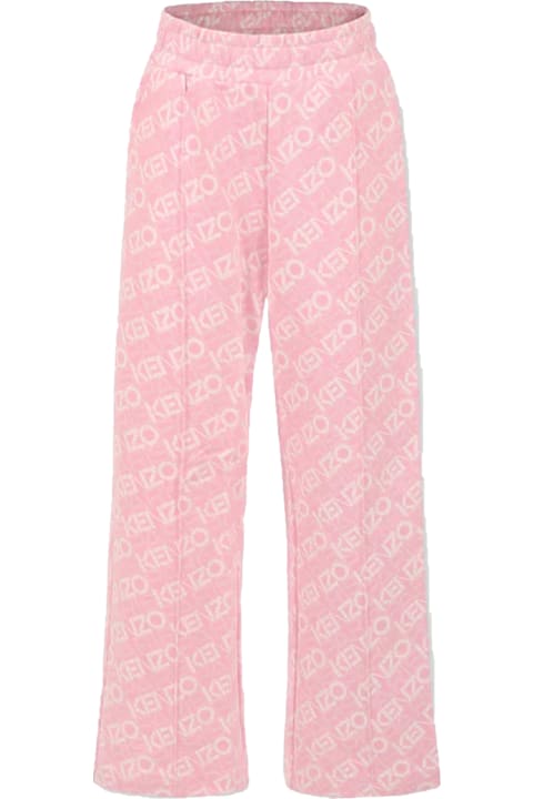 Kenzo Kids for Girls Kenzo Kids Pink Trousers For Girl With Logo