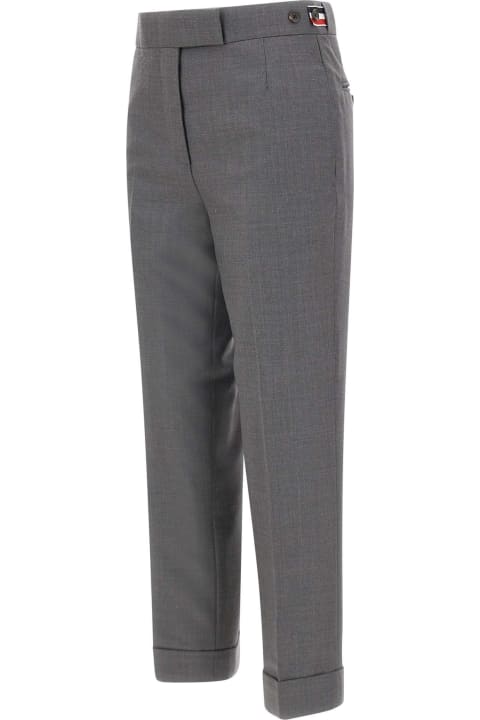 Thom Browne Pants & Shorts for Women Thom Browne 'low Rise Side Tab' Wool Trousers