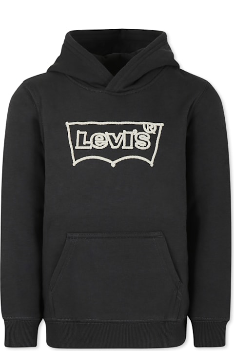 Levi's for Kids Levi's Black Sweatshirt For Boy With Logo