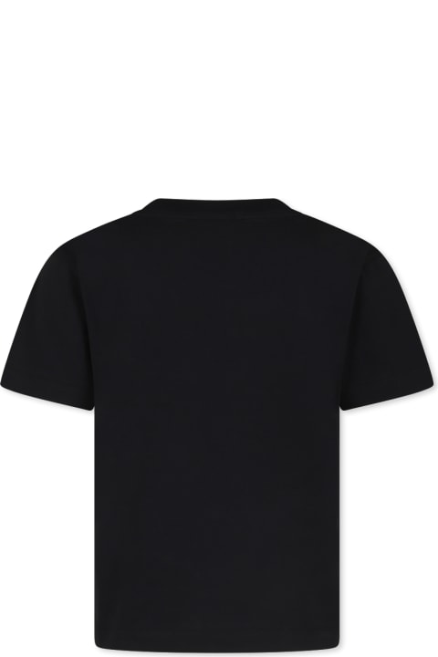 Balmain for Girls Balmain Black T-shirt For Kids With Logo