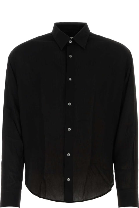 メンズ Ami Alexandre Mattiussiのシャツ Ami Alexandre Mattiussi Black Viscose Shirt