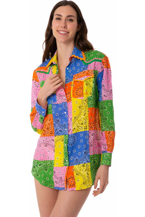 Fashion for Women MC2 Saint Barth Multicolour Bandanna Print Linen Shirt