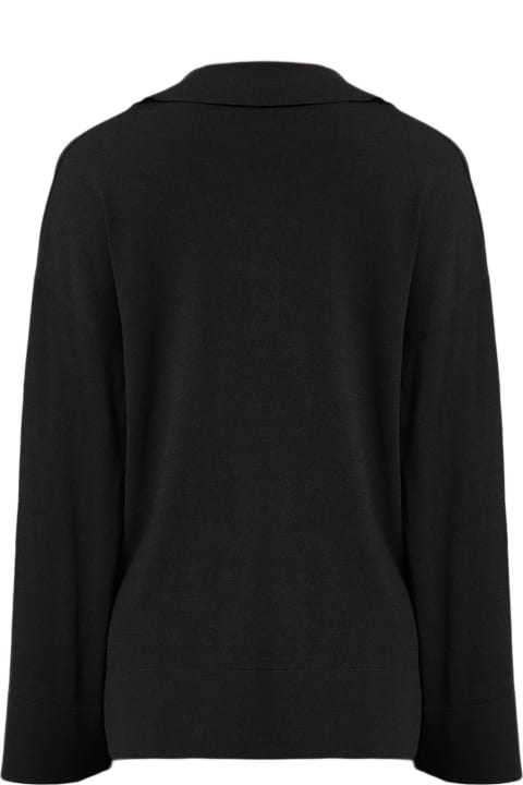Sweaters for Women Alpha Studio Polo Shirt In Solid Color Black Viscose