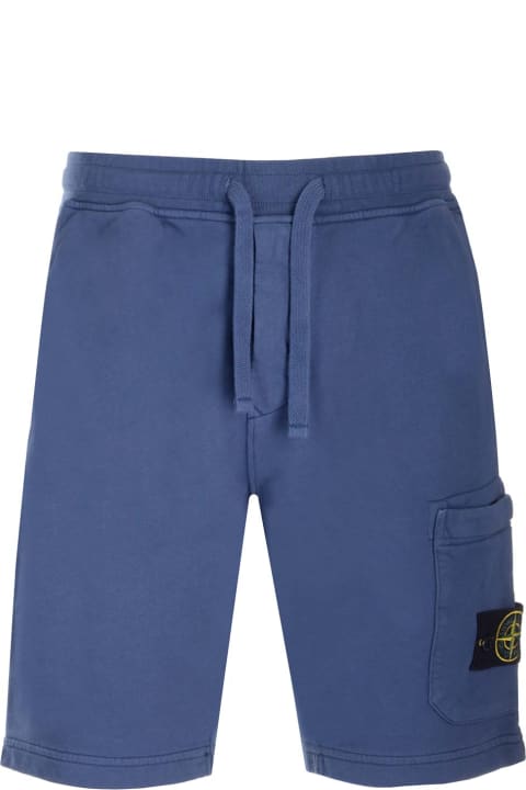 Stone Island for Men Stone Island Blue Bermuda Shorts With Cargo Pocket