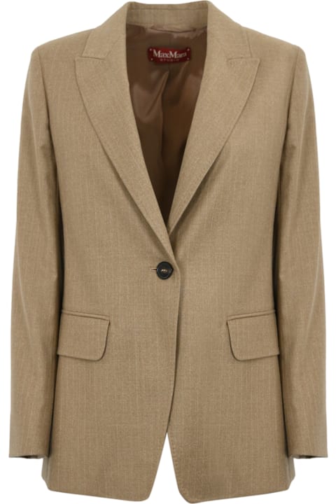 Max Mara Studio Coats & Jackets for Women Max Mara Studio "erbert" Wool Blazer Jacket