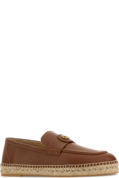 Valentino Garavani Caramel Leather Vlogo Espadrilles