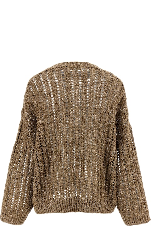 Brunello Cucinelli for Kids Brunello Cucinelli 'rustic Dazzling Net' Sweater