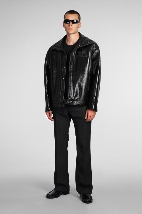 メンズ Courrègesのコート＆ジャケット Courrèges Leather Jacket In Black Polyuretan