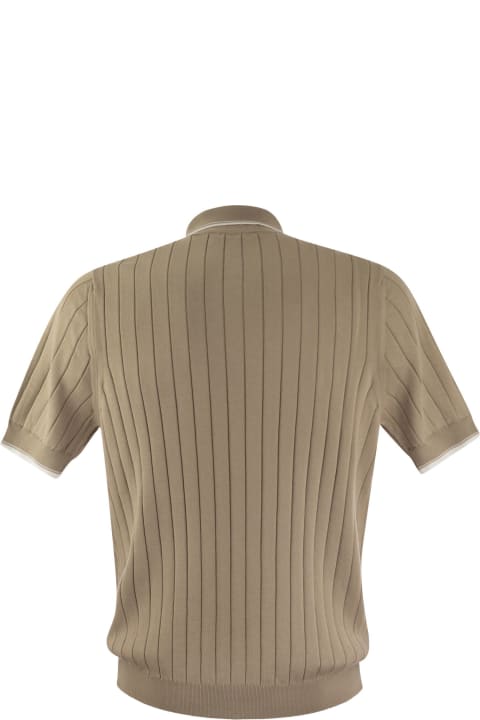 Peserico for Men Peserico Polo Shirt In Pure Cotton Crepe Yarn With Flat Rib