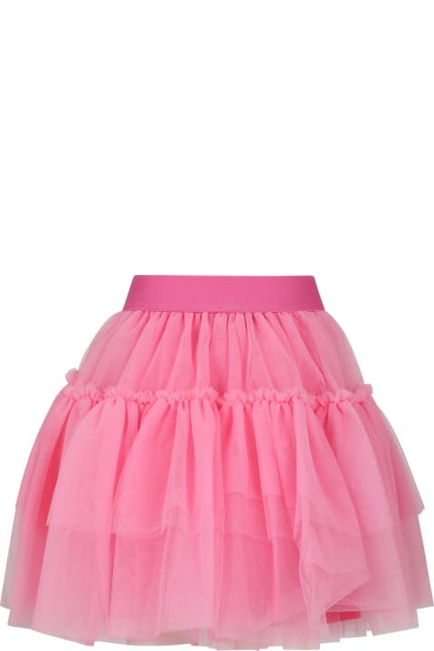 Monnalisa Bottoms for Girls Monnalisa Pink Skirt For Girl With Writing