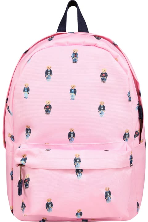 Fashion for Girls Ralph Lauren Pink Backpack For Girl With Polo Bear