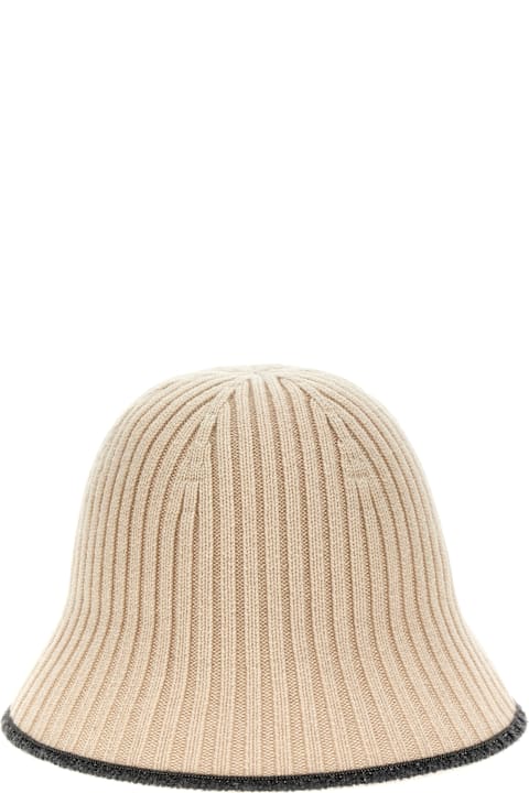 قبعات لـ السيدات Brunello Cucinelli Ribbed Knit Bucket Hat