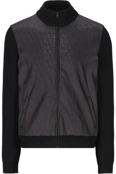 メンズ Valentinoのウェア Valentino Toile Iconographe Zip-up High Neck Jacket