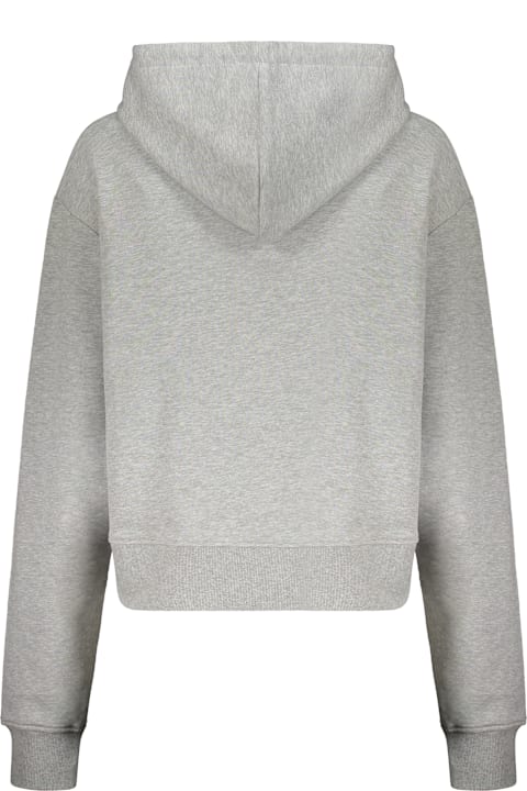 Balmain Gray Hoodie With Logo
