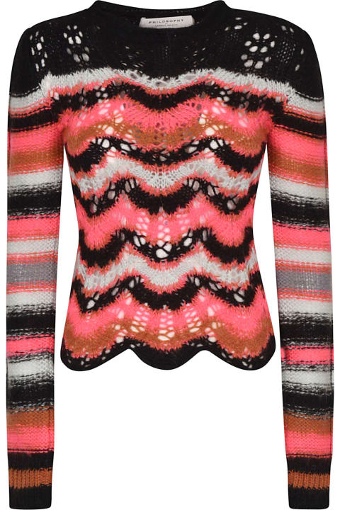 Zig-zag Pattern Knit Sweater
