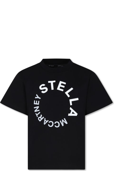 Fashion for Boys Stella McCartney Kids Black T-shirt For Kids With Logo
