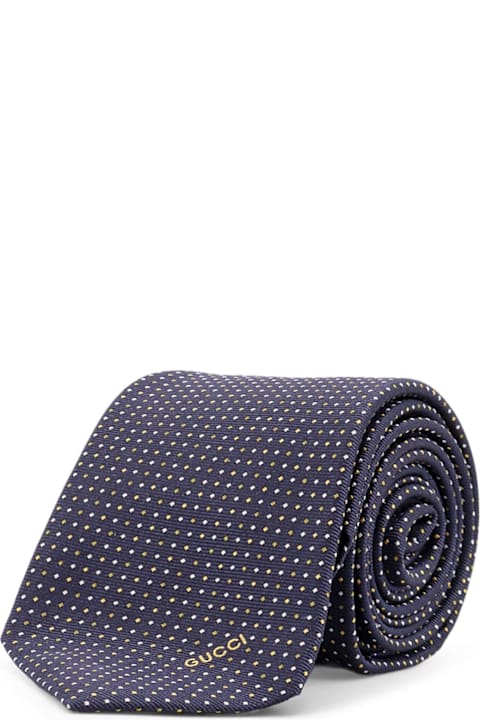 Ties for Men Gucci Silk Tie With Gudots Motif