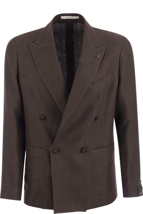Suits for Men Tagliatore Double-breasted Jacket In Wool And Linen