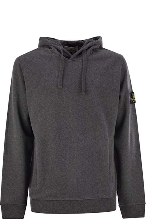 Stone Island for Men Stone Island Compass Patch Drawstring Hoodie