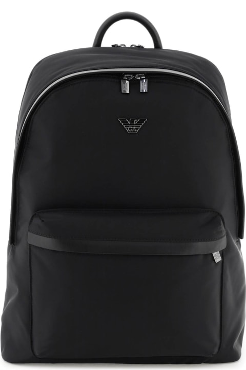 Backpacks for Men Emporio Armani Emporio Armani Black Nylon Backpack