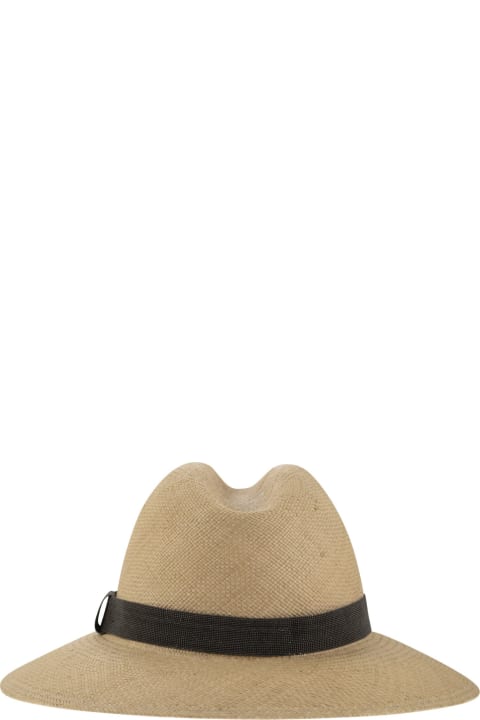 Hats for Women Brunello Cucinelli Straw Hat With Precious Band