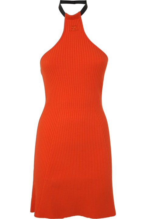 Fashion for Women Courrèges Mini Choker Rib Knit Dress