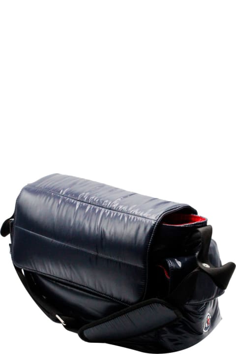 Moncler for Boys Moncler Mommy Bag - Padded Down Bag With Leather Inserts With Shoulder Strap Measuring 40 X 30 X15