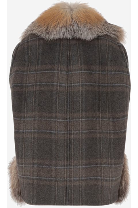 Blancha Coats & Jackets for Women Blancha Alpaca And Wool Blend Vest With Fur