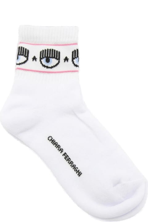 Chiara Ferragni Underwear & Nightwear for Women Chiara Ferragni Eyelike-motif Ankle-length Knitted Socks