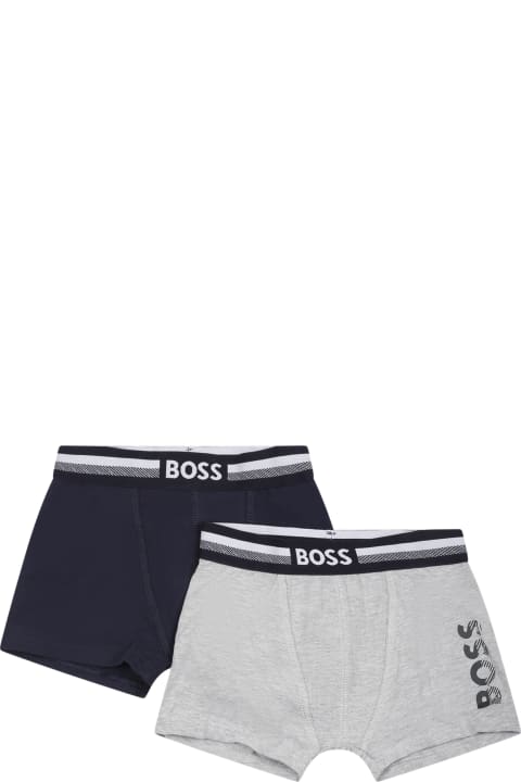 ボーイズ Hugo Bossのアンダーウェア Hugo Boss Blue Set For Boy With Logo
