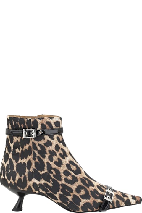 Ganni Boots for Women Ganni Eyelets Ankle Boots