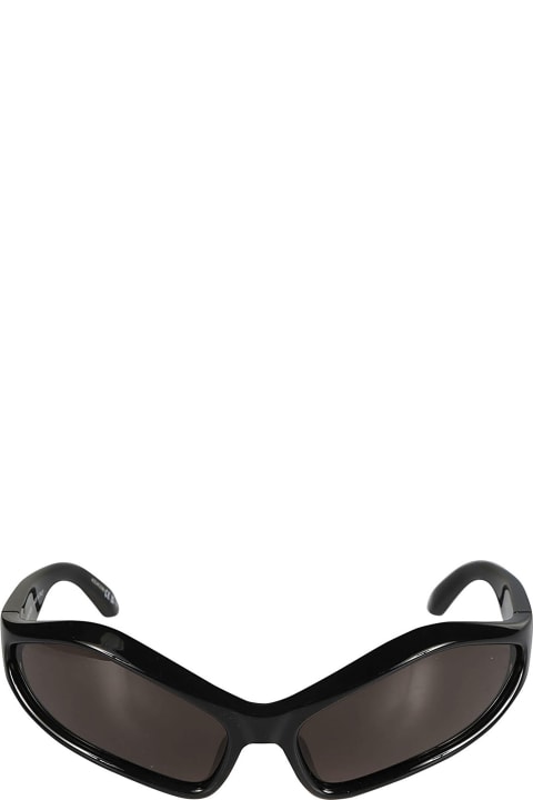 メンズ Balenciaga Eyewearのアイウェア Balenciaga Eyewear Oval Lens Logo Sided Sunglasses